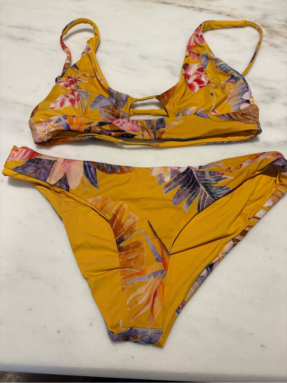 l*space Yellow Tropical Print Bikini Set - Picture 5 of 7